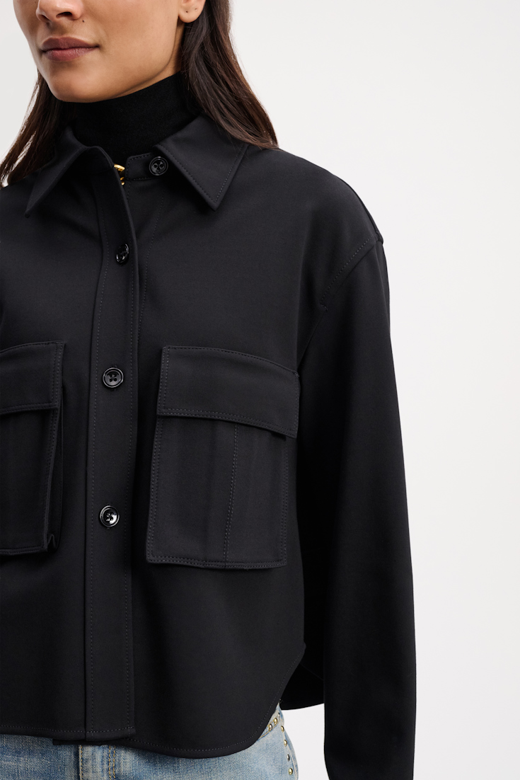Dorothee Schumacher SHIRT-STYLE JACKET IN PUNTO MILANO pure black