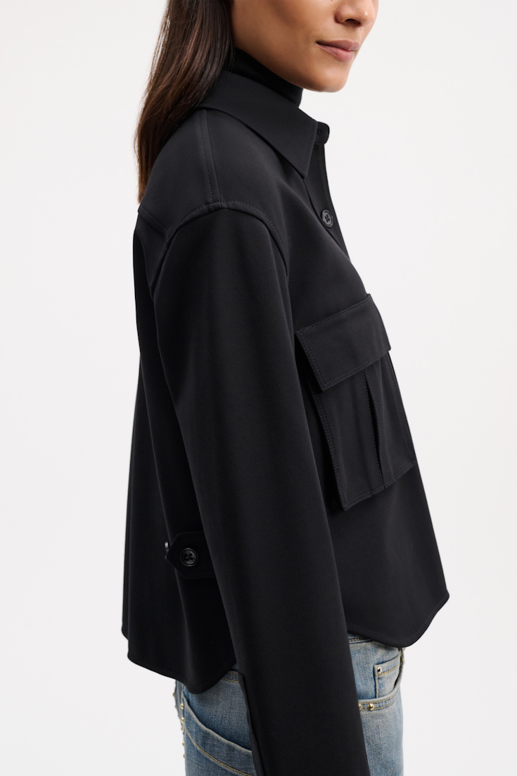 Dorothee Schumacher SHIRT-STYLE JACKET IN PUNTO MILANO pure black