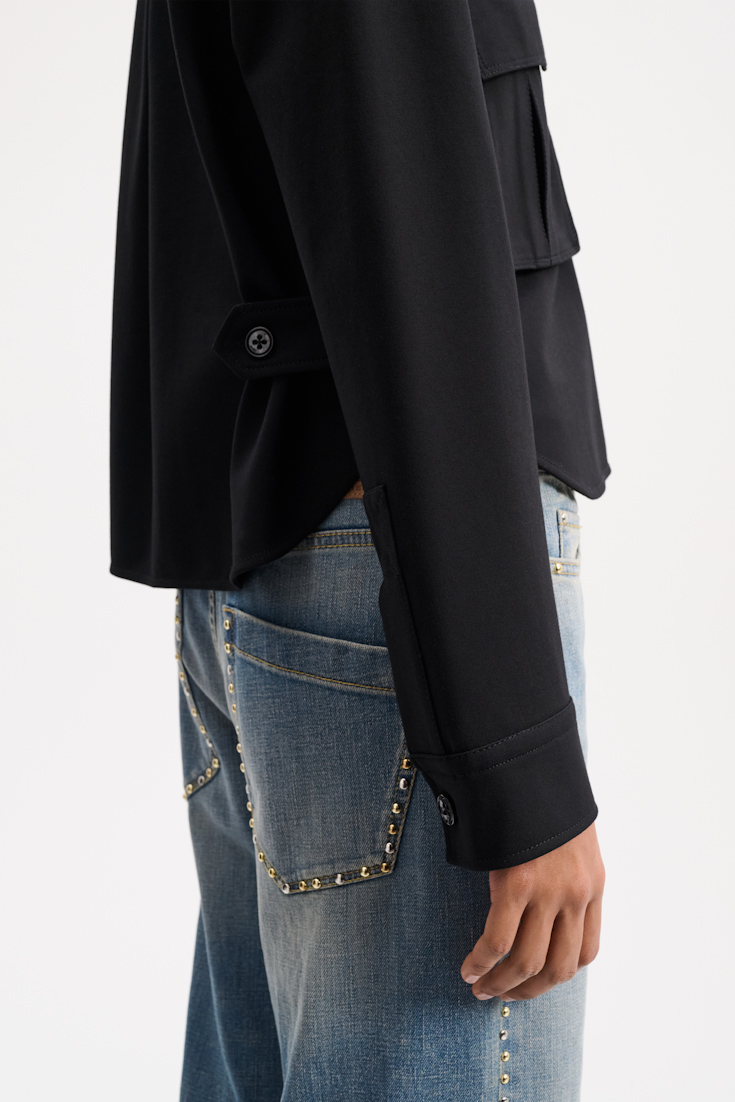 Dorothee Schumacher SHIRT-STYLE JACKET IN PUNTO MILANO pure black