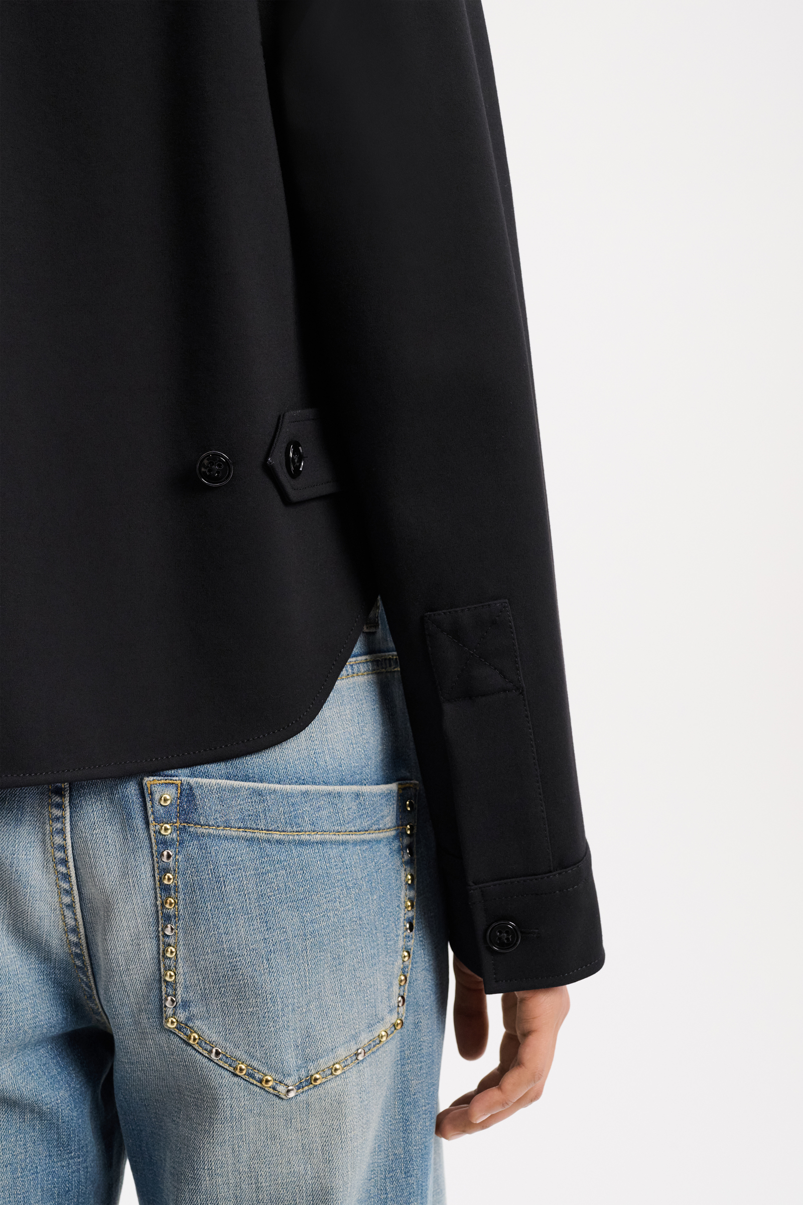Dorothee Schumacher SHIRT-STYLE JACKET IN PUNTO MILANO pure black