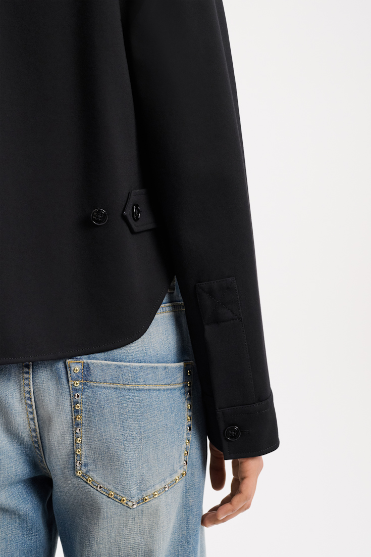 Dorothee Schumacher SHIRT-STYLE JACKET IN PUNTO MILANO pure black