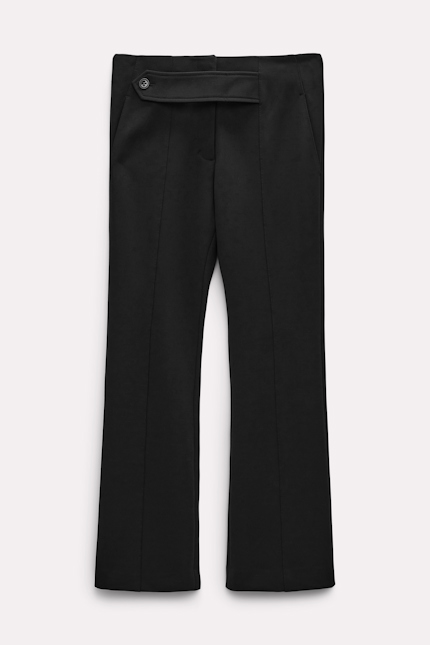 EMOTIONAL ESSENCE pants Dorothee Schumacher TAB FRONT FLARED PANTS IN PUNTO MILANO pure black