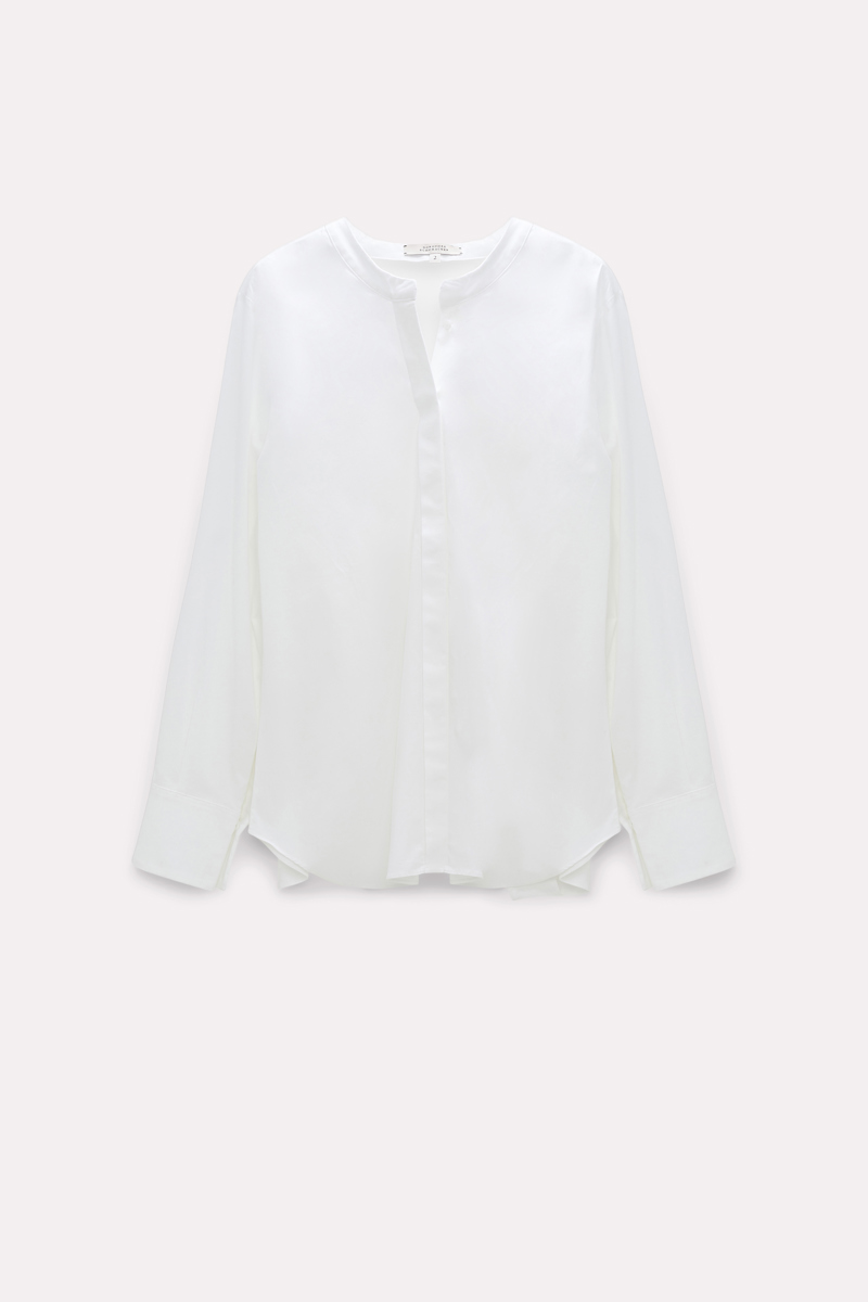 Dorothee Schumacher Poplin Blouse With A Deep Knotted Back Neckline In White