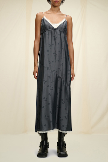 Dorothee Schumacher Maxi dress with lace details anthracite