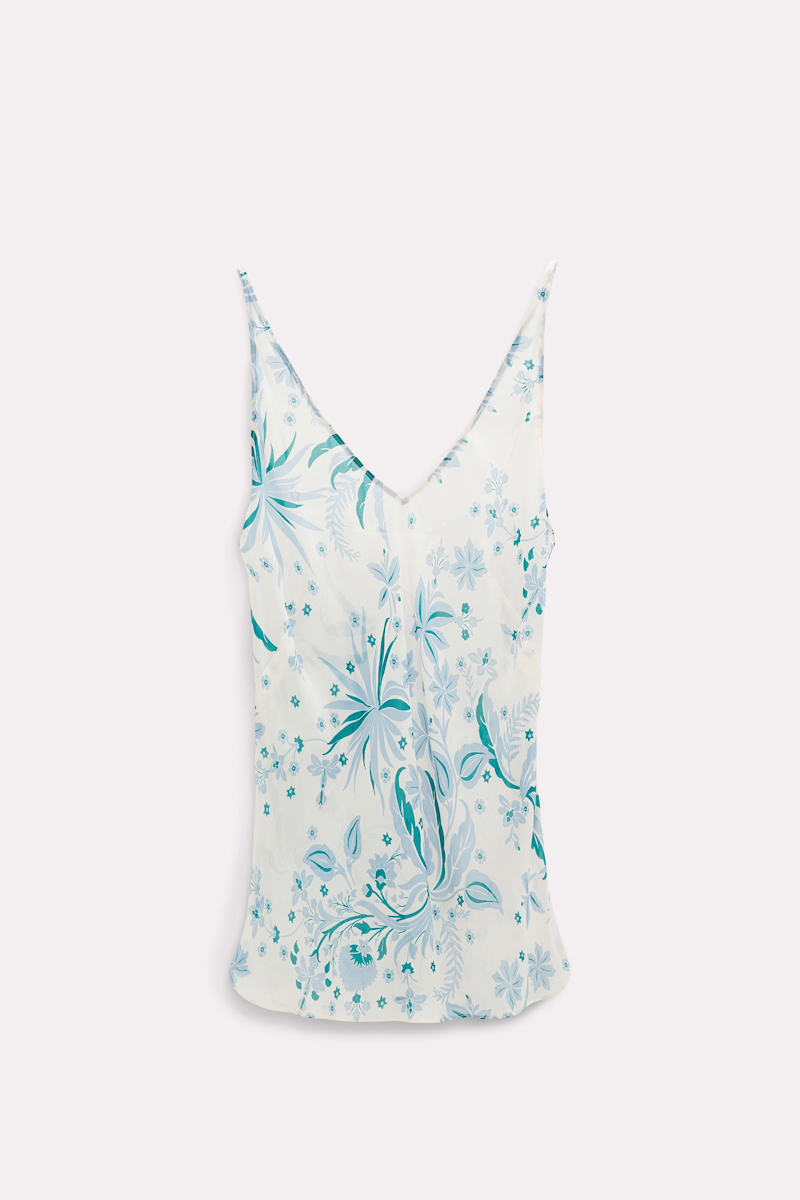 Dorothee Schumacher Printed Viscose Top With Adjustable Straps In Multi Colour
