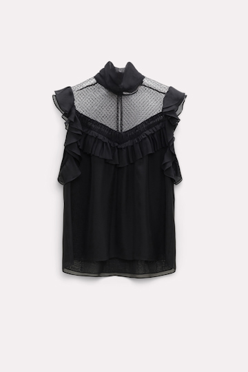 Dorothee Schumacher Blouse with ruffles pure black
