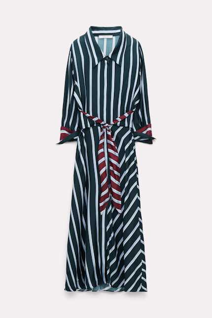 LUXURIOUS STRIPES dress Dorothee Schumacher Striped silk shirtdress colorful stripes