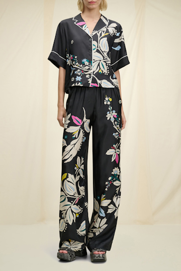 Dorothee Schumacher Floral pajama-style blouse black mix