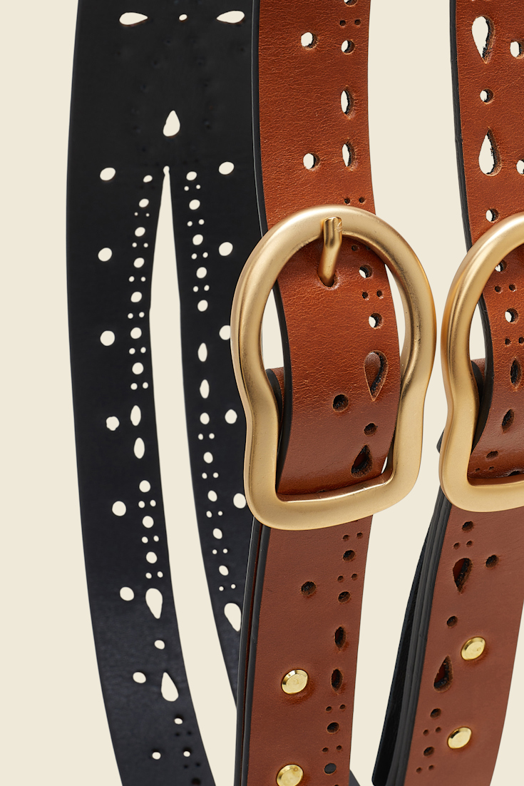 Dorothee Schumacher Double belt with cut-out details adored brown