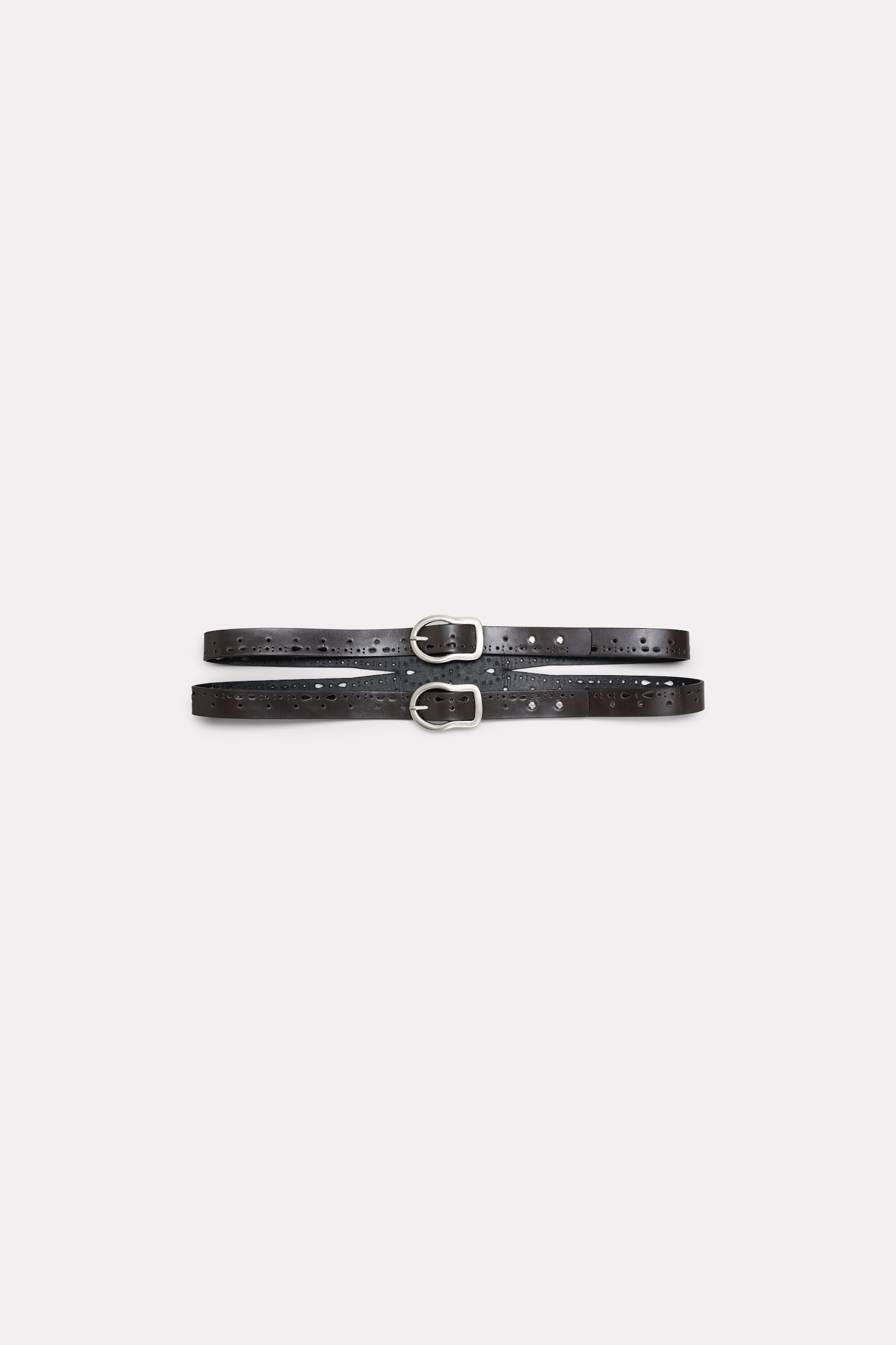 Dorothee Schumacher Double belt with cut-out details dark grey