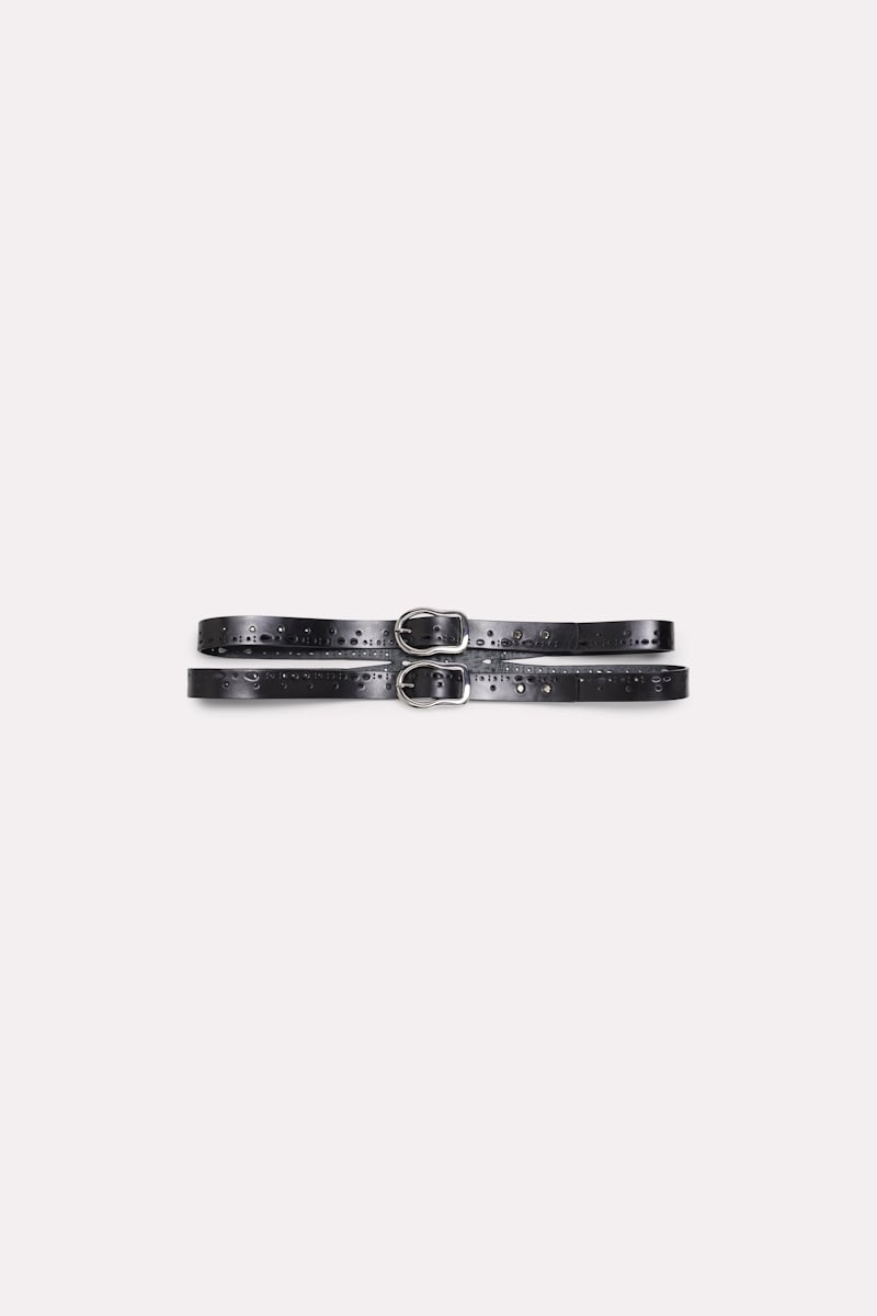 Dorothee Schumacher Double Belt With Cut-out Details In Black