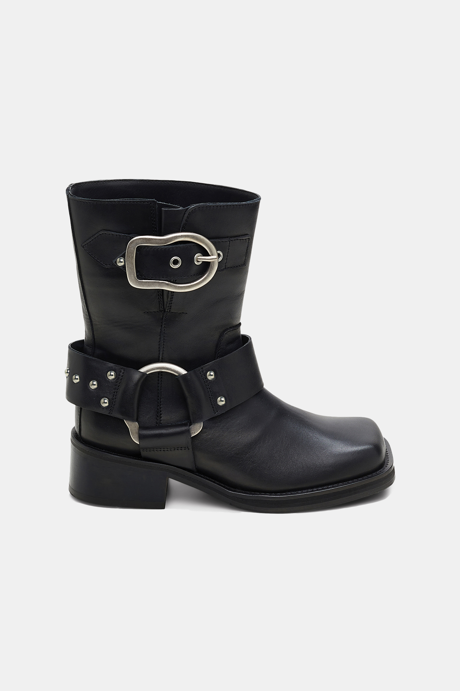 Dorothee Schumacher Kurzer Bikerboot mit Signature-Schließe pure black