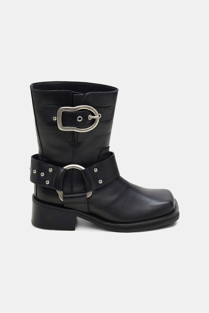 Shop Dorothee Schumacher Short Biker Boot In Black