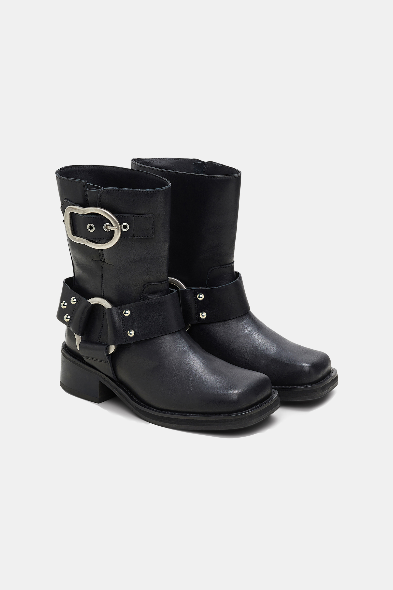 Dorothee Schumacher Kurzer Bikerboot mit Signature-Schließe pure black