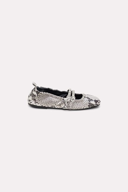 EXOTIC COOLNESS ballerina Dorothee Schumacher Foldable ballerina with studs grey snake mix