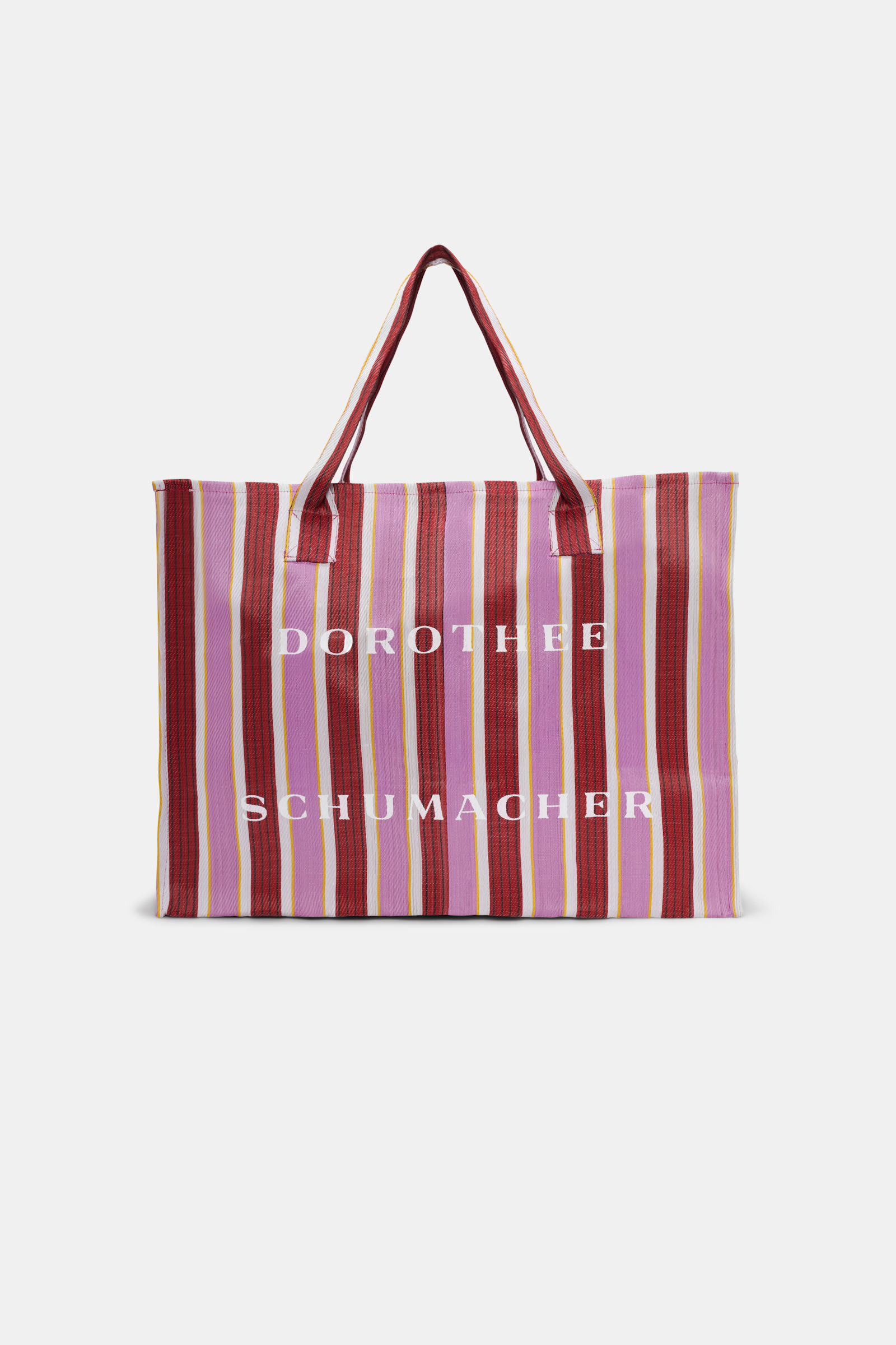 Dorothee Schumacher Gestreifte Tote aus recyceltem Plastik rose cool stripes mix