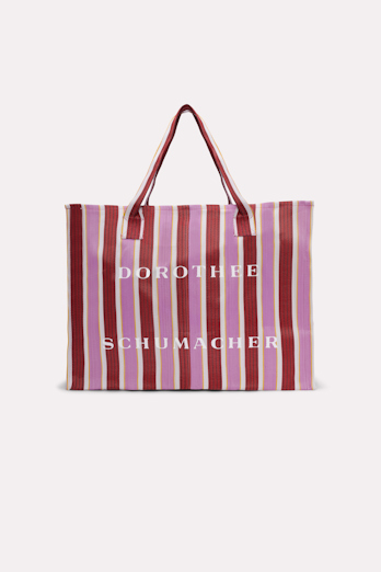 Dorothee Schumacher Striped tote made from recycled plastic rose cool stripes mix