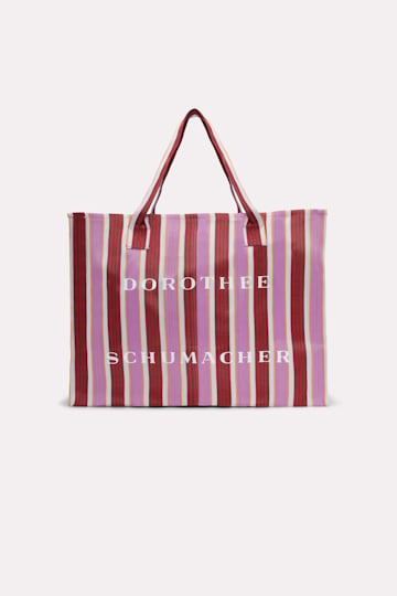 Dorothee Schumacher Striped tote made from recycled plastic rose cool stripes mix