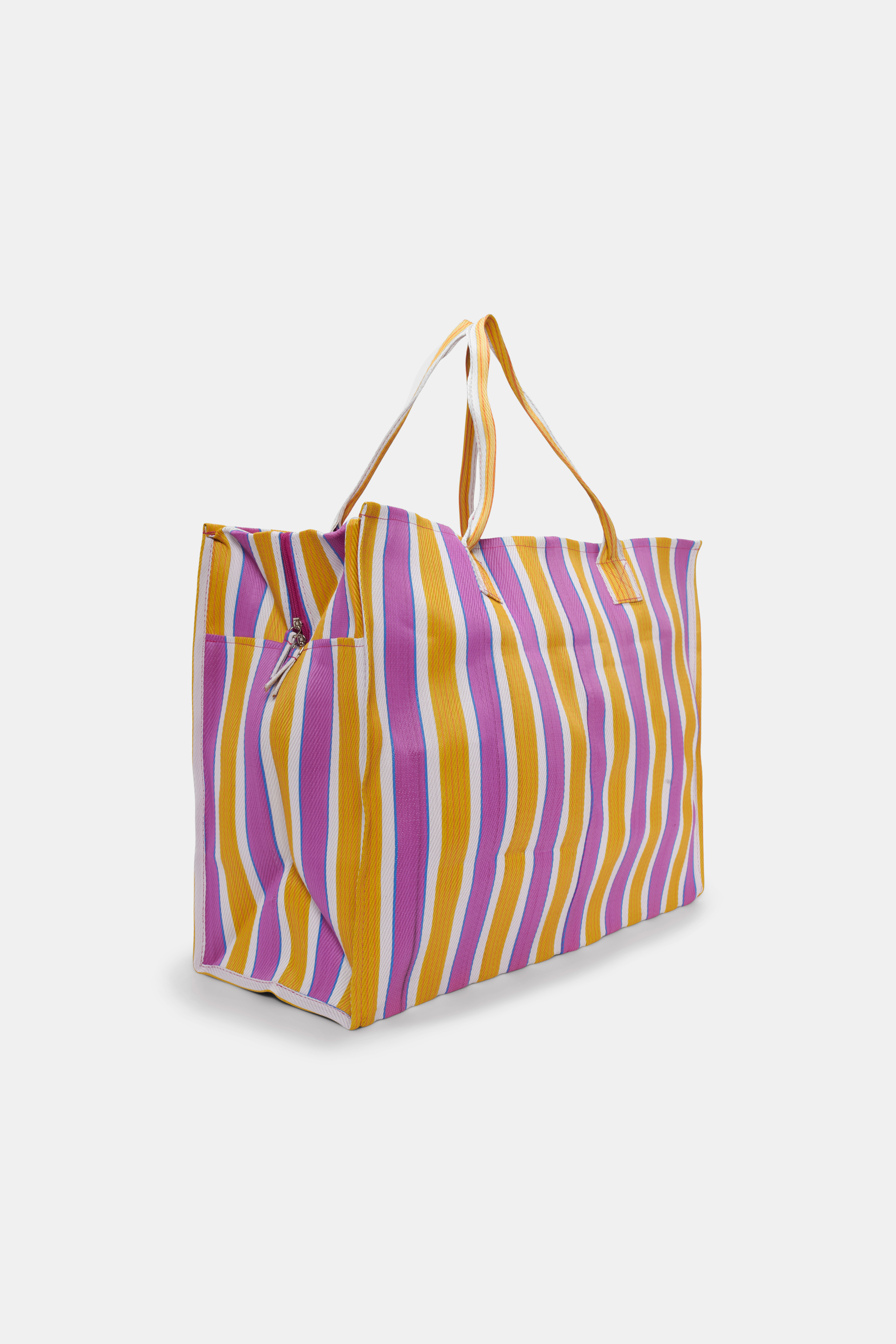 トートバッグ OPENING SUNSHINE Striped shearling tote bag pink Striped shearling tote bag_Pink_OPENING SUNSHINE - 코오롱몰