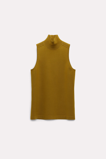 Dorothee Schumacher Sleeveless knit turtleneck light olive green