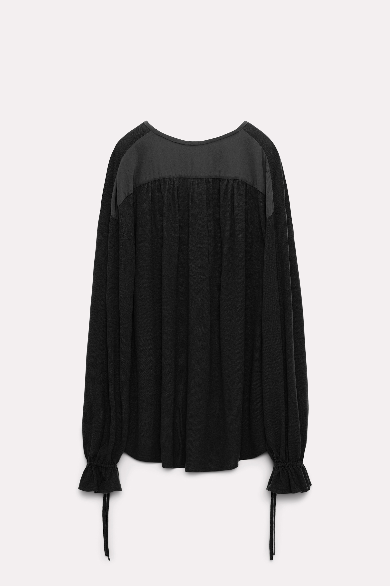 Dorothee Schumacher Laced pullover with details in silk-crêpe de chine pure black