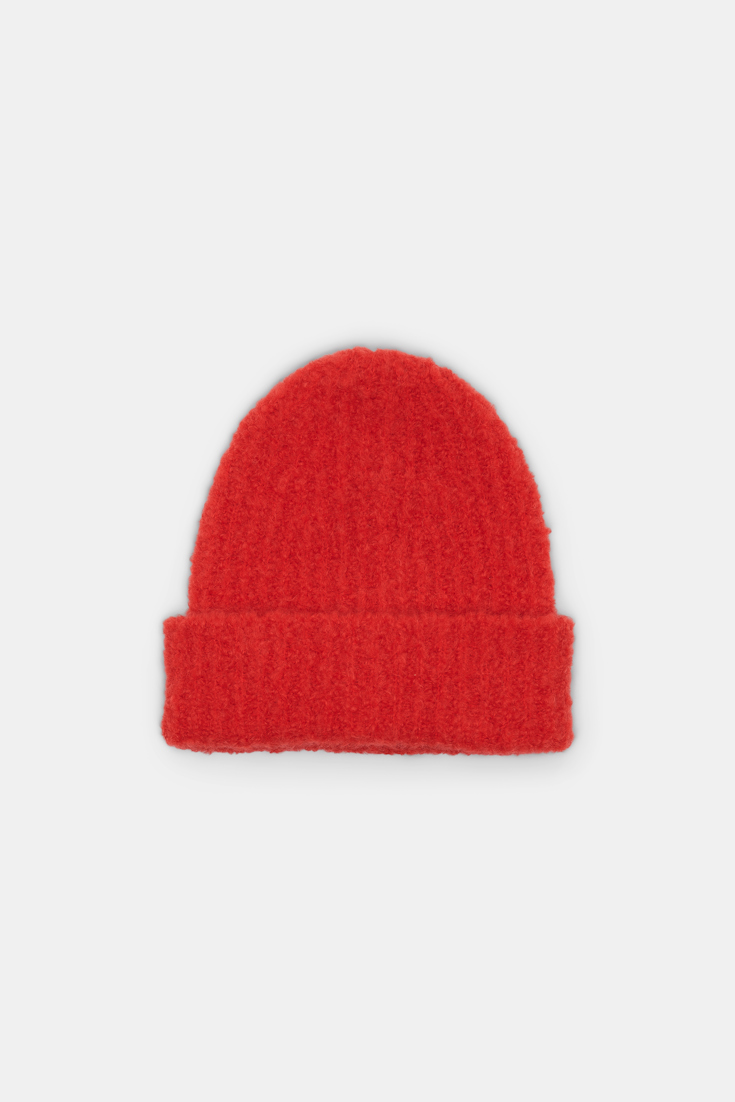 Dorothee Schumacher Mohair mix ribbed knit hat strong red