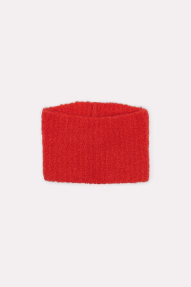 Dorothee Schumacher Mohair mix ribbed knit snood strong red