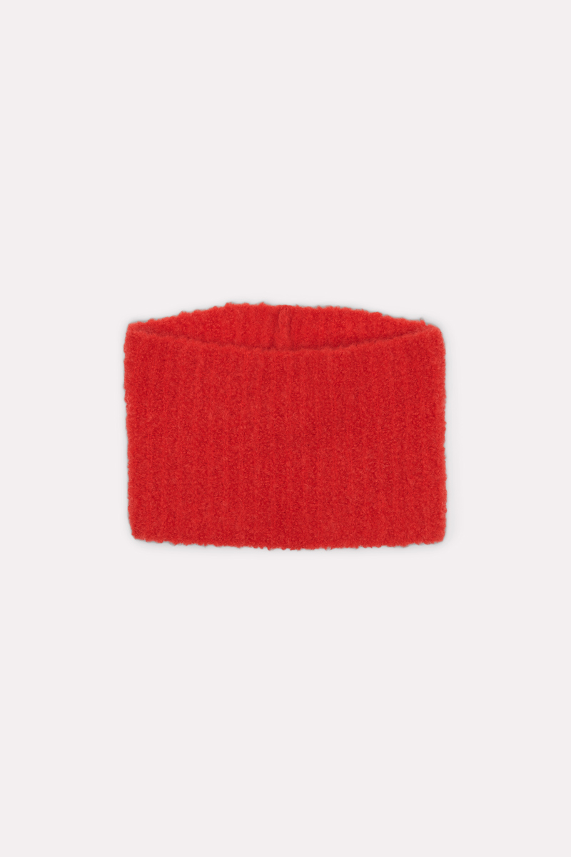 Dorothee Schumacher Mohair Mix Ribbed Knit Snood In Red