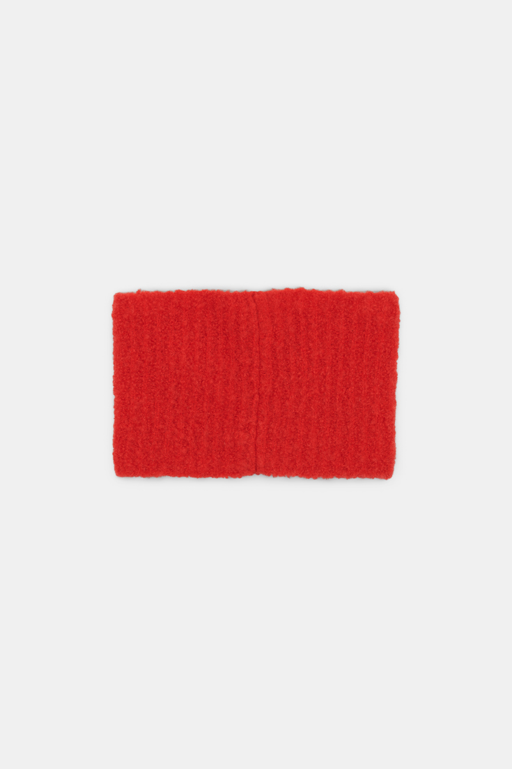 Dorothee Schumacher Mohair mix ribbed knit snood strong red