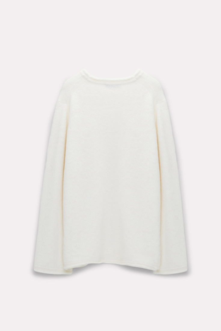 Dorothee Schumacher Pullover mit Rollsaum aus Alpakamix camellia white