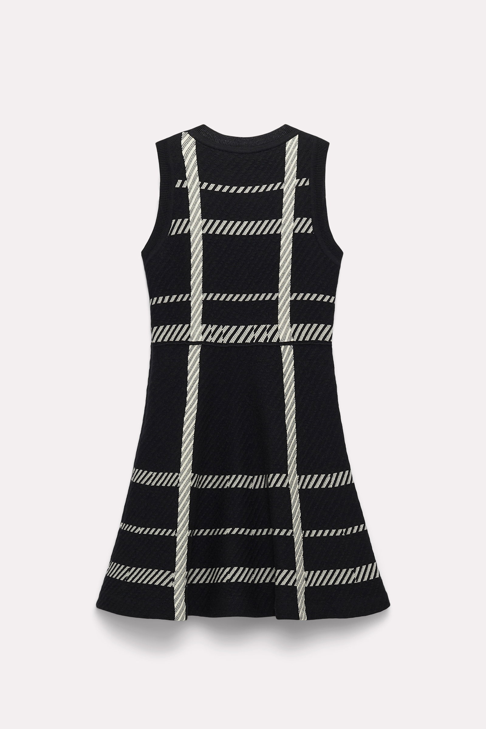 Dorothee Schumacher Plaid knit mini-dress camelia white with glold print