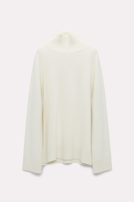 LUXURY COMFORT pullover Dorothee Schumacher Soft cashmere mix knit turtleneck cozy white