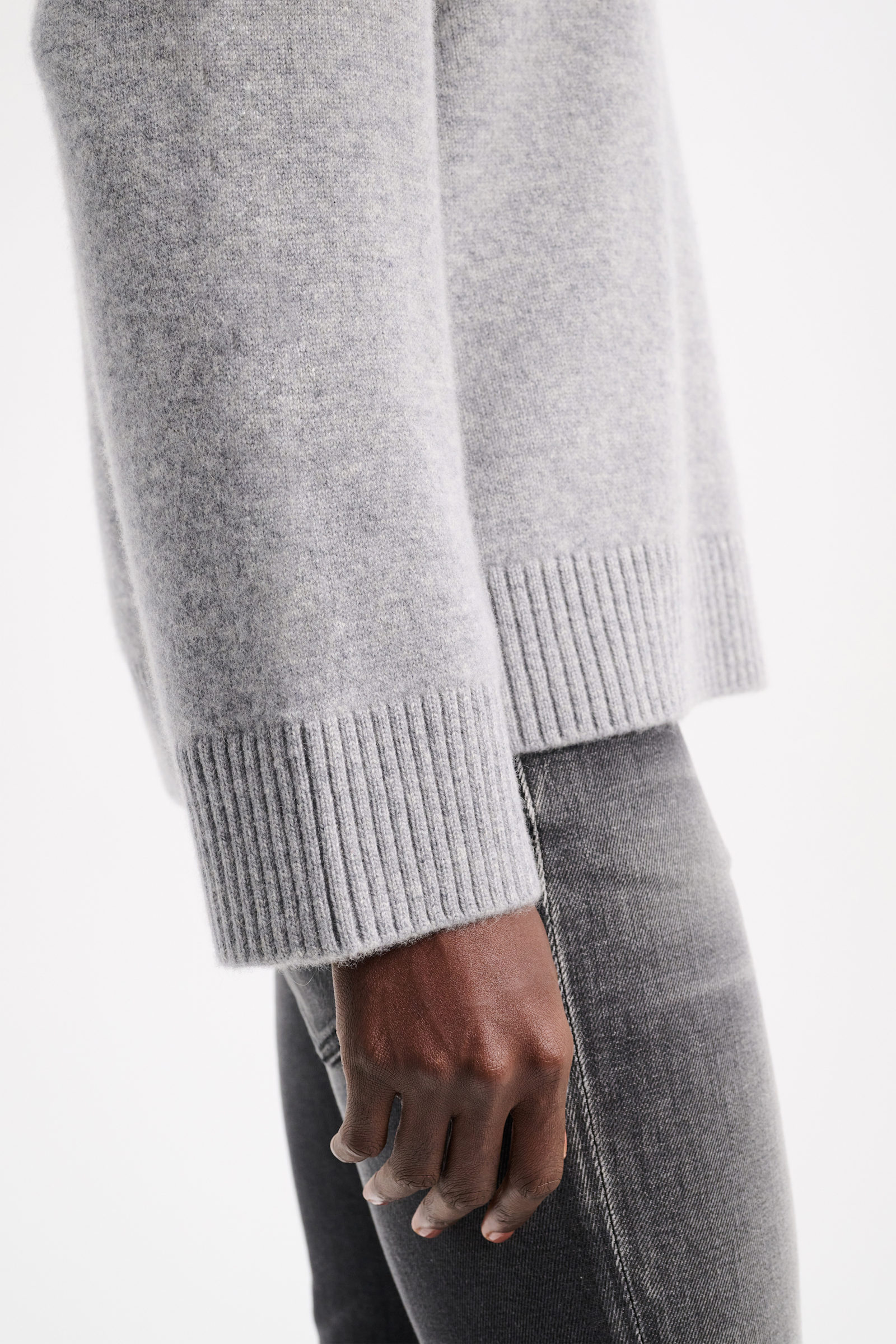 Dorothee Schumacher Soft cashmere mix knit turtleneck cool grey melange
