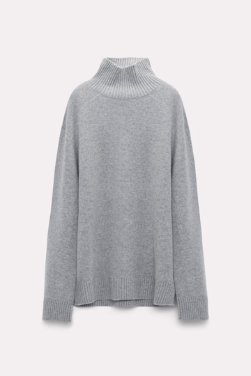 Dorothee Schumacher Softer Rollkragenpullover aus Kaschmirmix cool grey melange