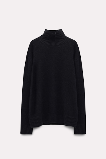 Dorothee Schumacher Soft cashmere mix knit turtleneck pure black