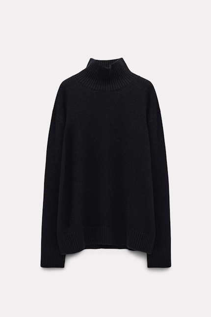 LUXURY COMFORT pullover Dorothee Schumacher Soft cashmere mix knit turtleneck pure black