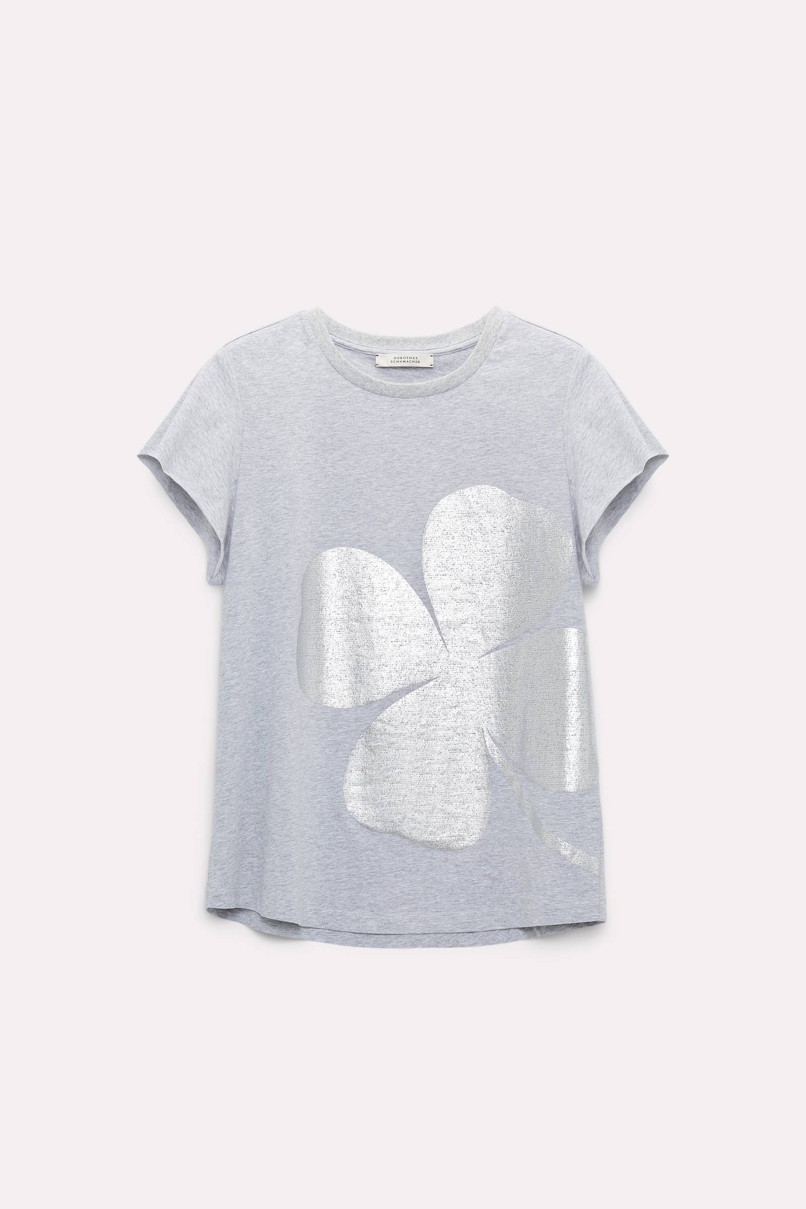 Dorothee Schumacher T-shirt with metallic print grey melange with silver print