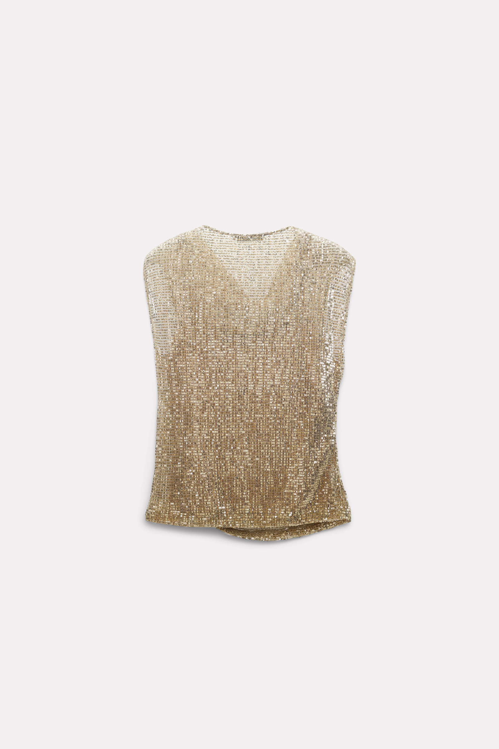 Dorothee Schumacher Draped sequin-embellished top shimmering gold