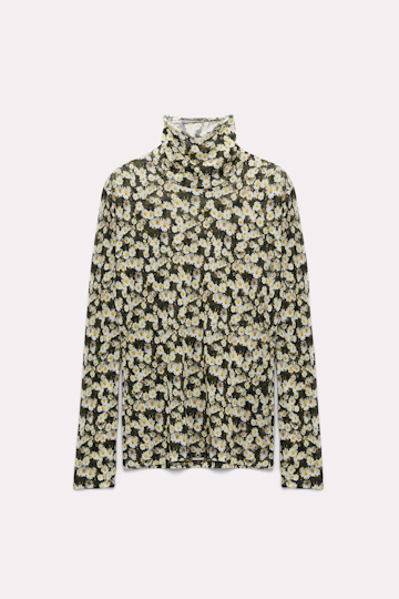 Dorothee Schumacher Daisy print turtleneck grey flower mix