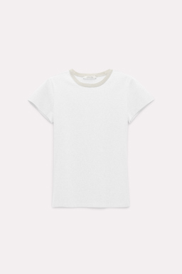 Dorothee Schumacher T-Shirt mit Details aus Lurex camellia white