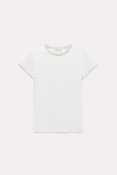 Dorothee Schumacher T-shirt with Lurex details camellia white