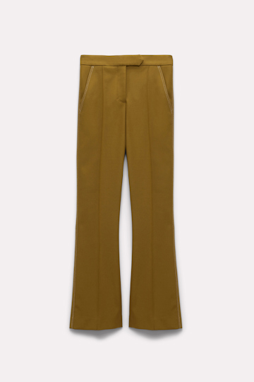 Dorothee Schumacher Cropped pants with decorative stitching olive green