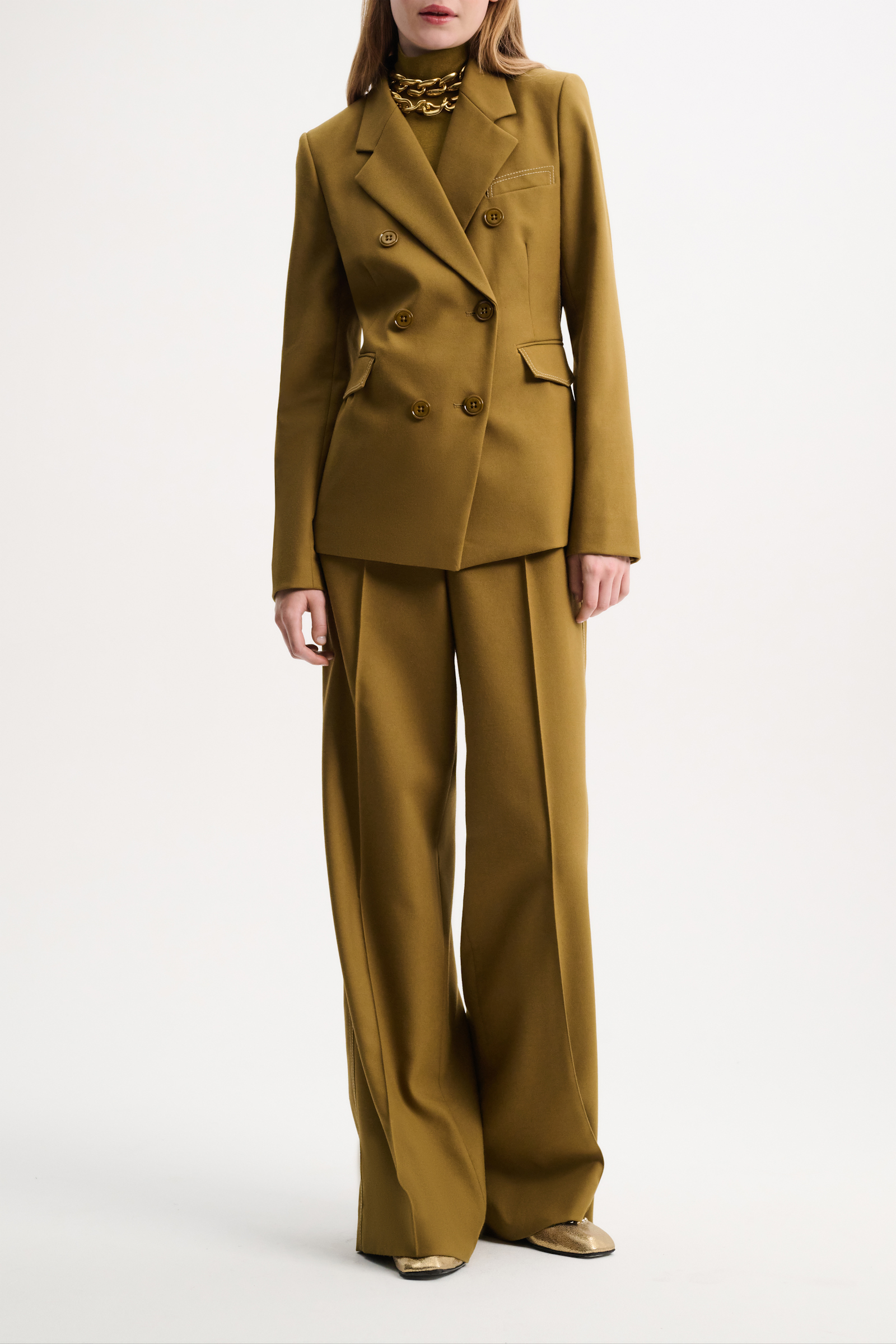 Dorothee Schumacher Blazer with decorative stitching olive green