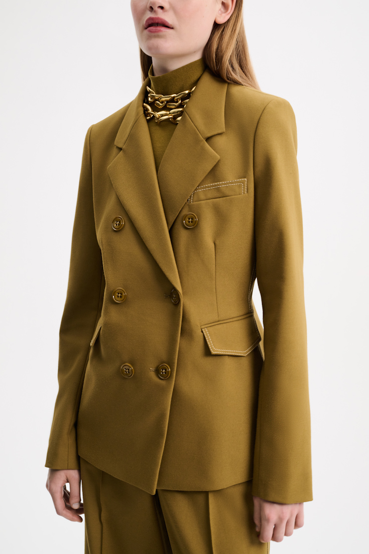 Dorothee Schumacher Blazer with decorative stitching olive green