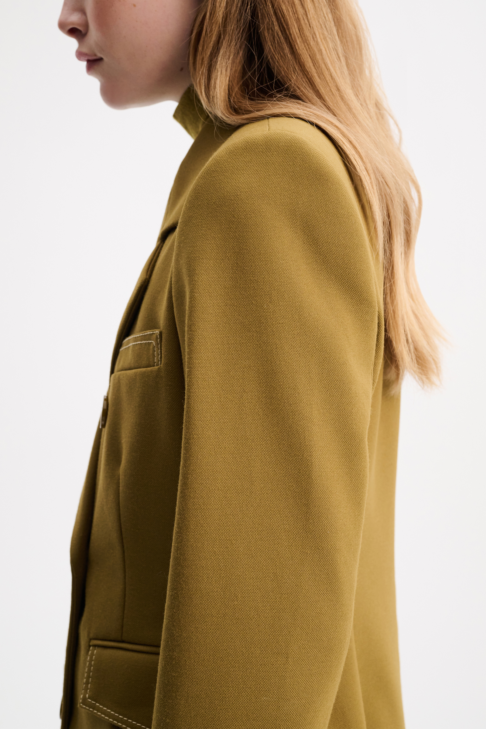 Dorothee Schumacher Blazer with decorative stitching olive green