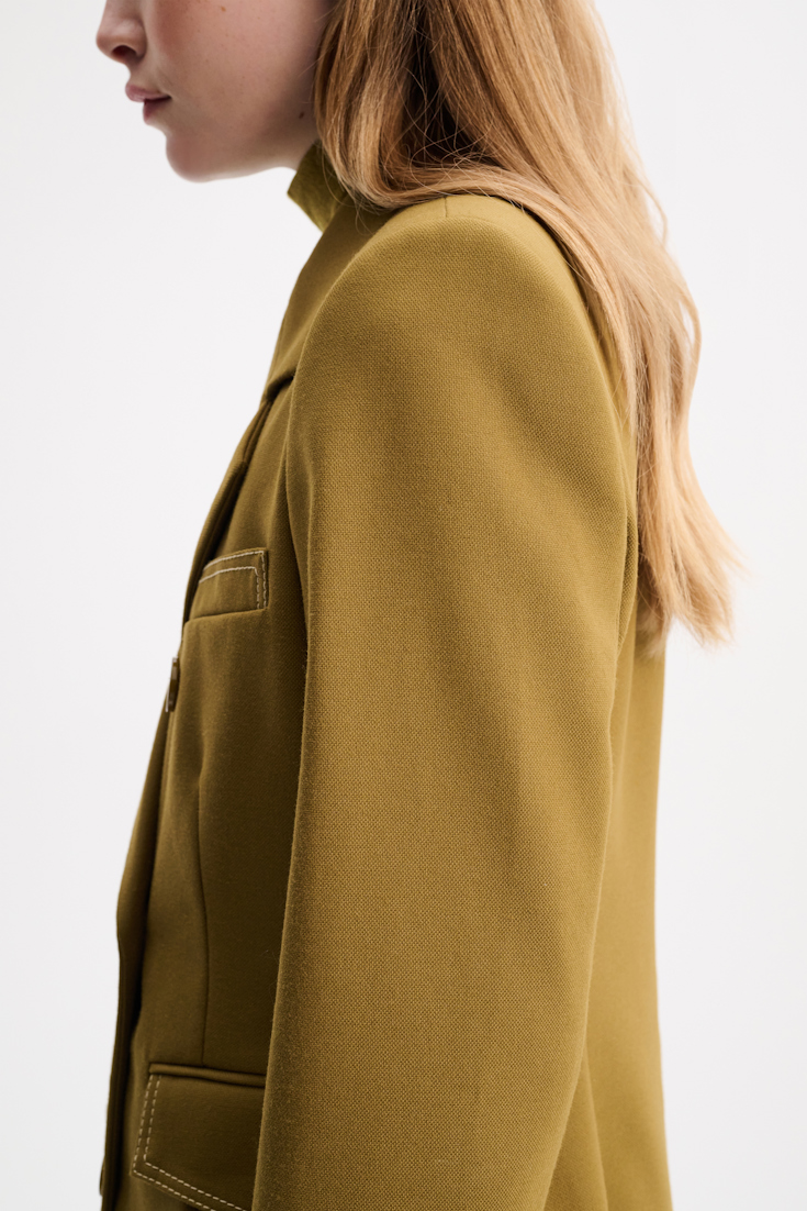 Dorothee Schumacher Blazer with decorative stitching olive green