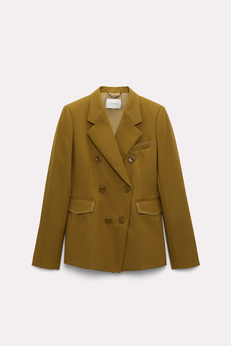 Dorothee Schumacher Blazer with decorative stitching olive green