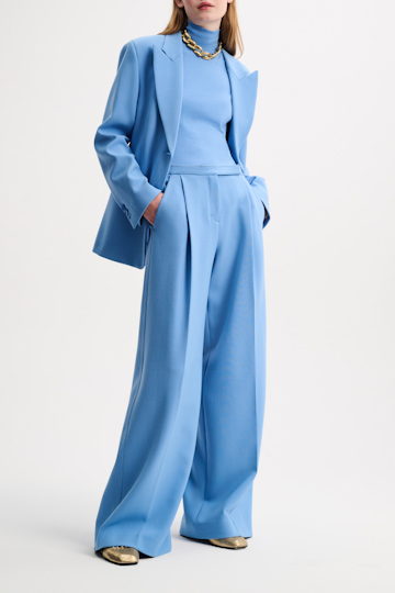 Dorothee Schumacher Wide leg pleated pants cornflower blue