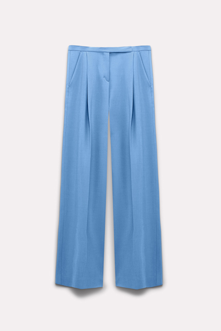 STRIKING COOLNESS pants Dorothee Schumacher Bundfaltenhose mit weitem Bein cornflower blue