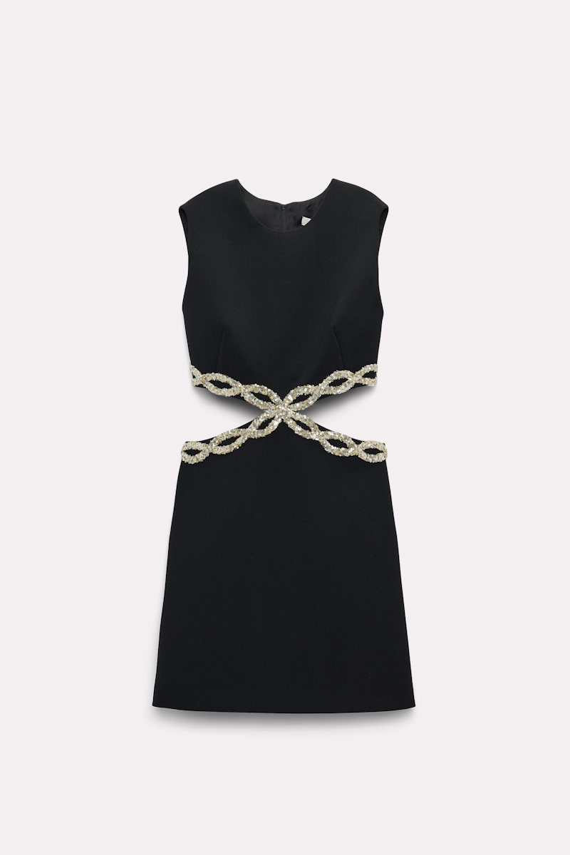 Shop Dorothee Schumacher Dress With Embellished Cutouts In Black